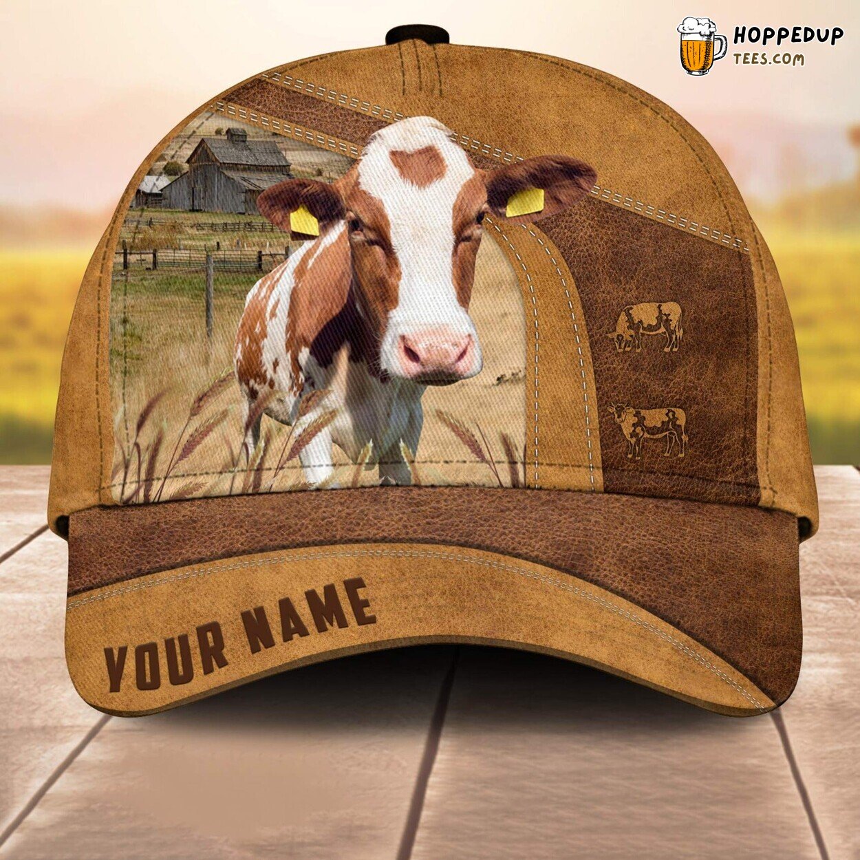 Red Holstein Custom 3D Print Cap Farm Lovers Leather Animal Special