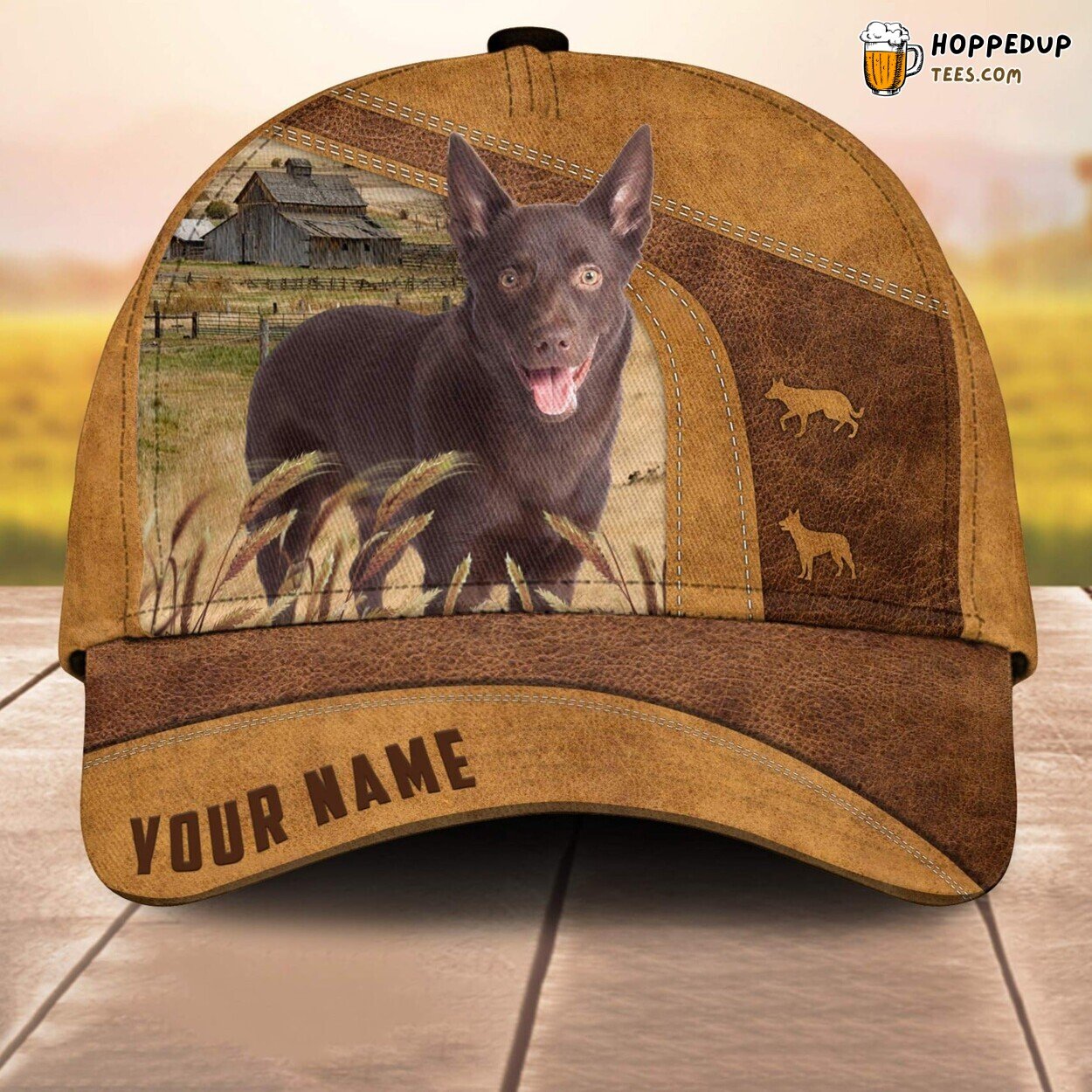 Red Kelpie Custom 3D Print Cap Farm Lovers Leather Animal Special Design