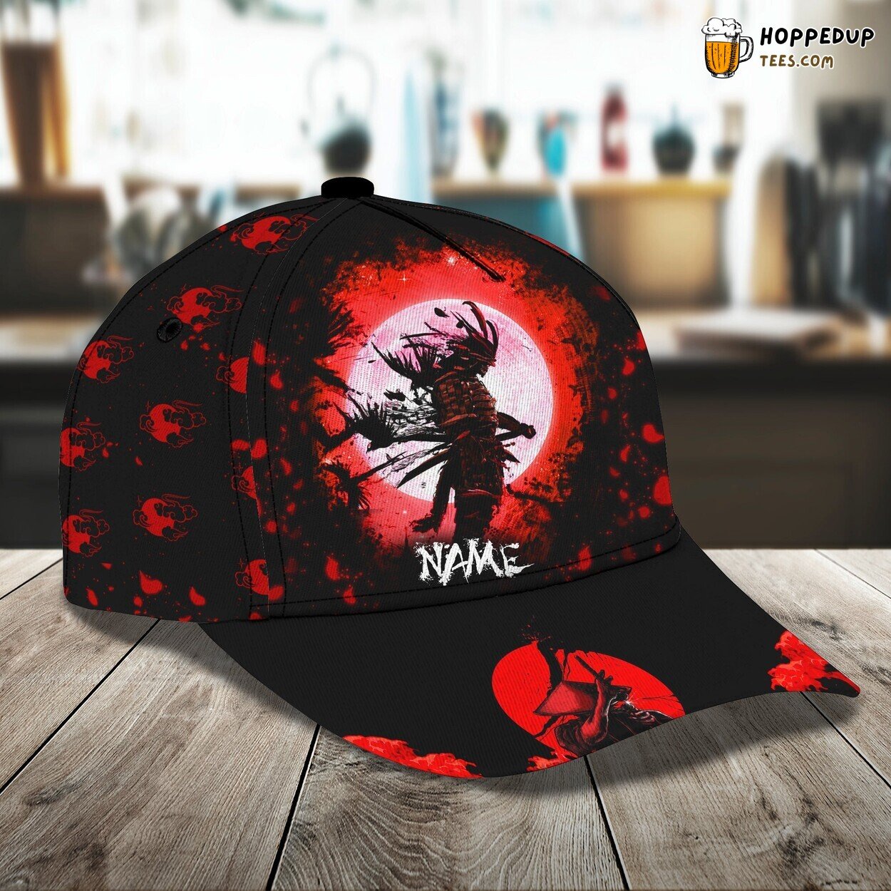 Red Moon Samurai Classic 3D Cap Personalized Name Authentic Premium Edition Red Moon Samurai Classic 3D Cap Personalized Name Authentic Premium Edition