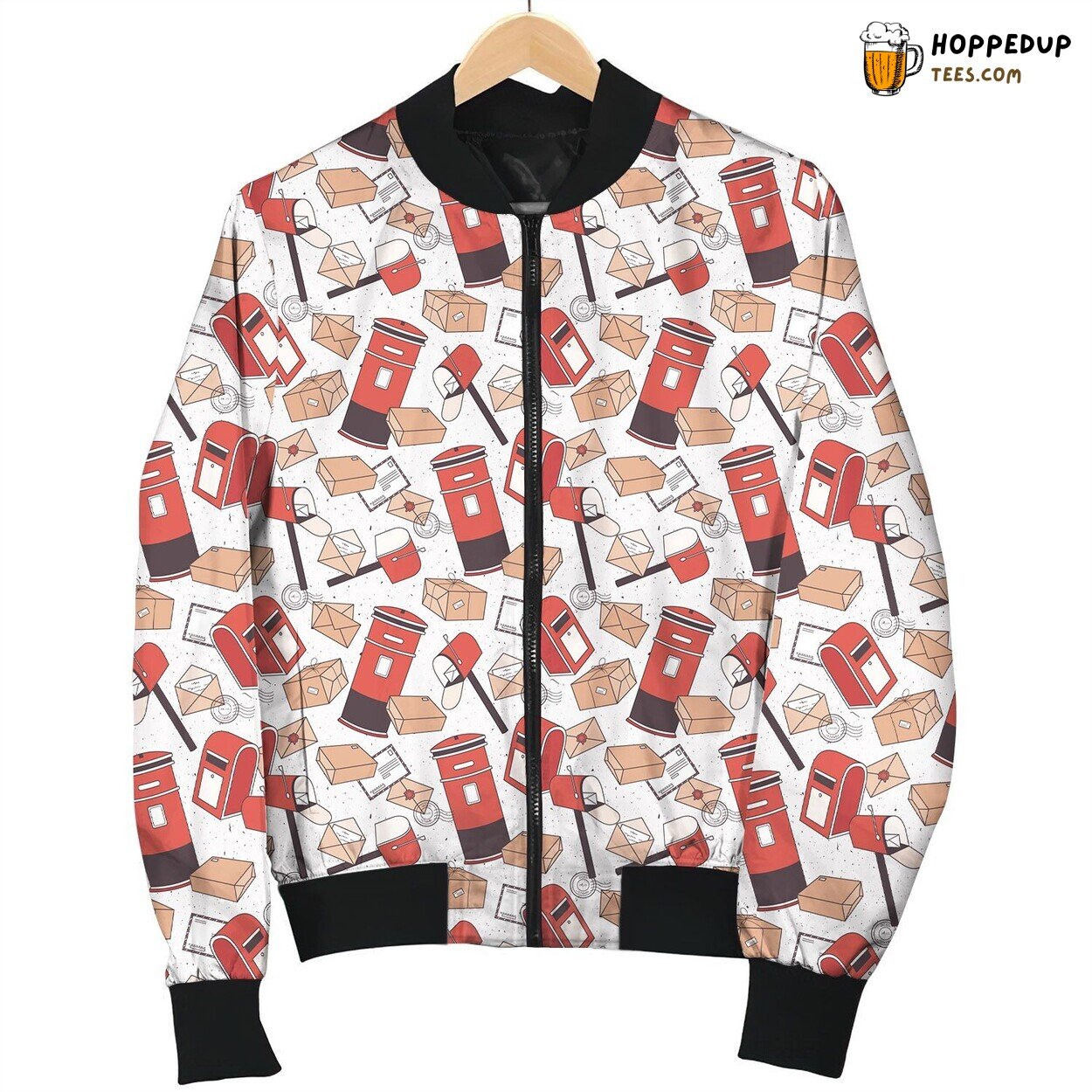 Red Postal Worker Iteams Seamless Bomber Jacket