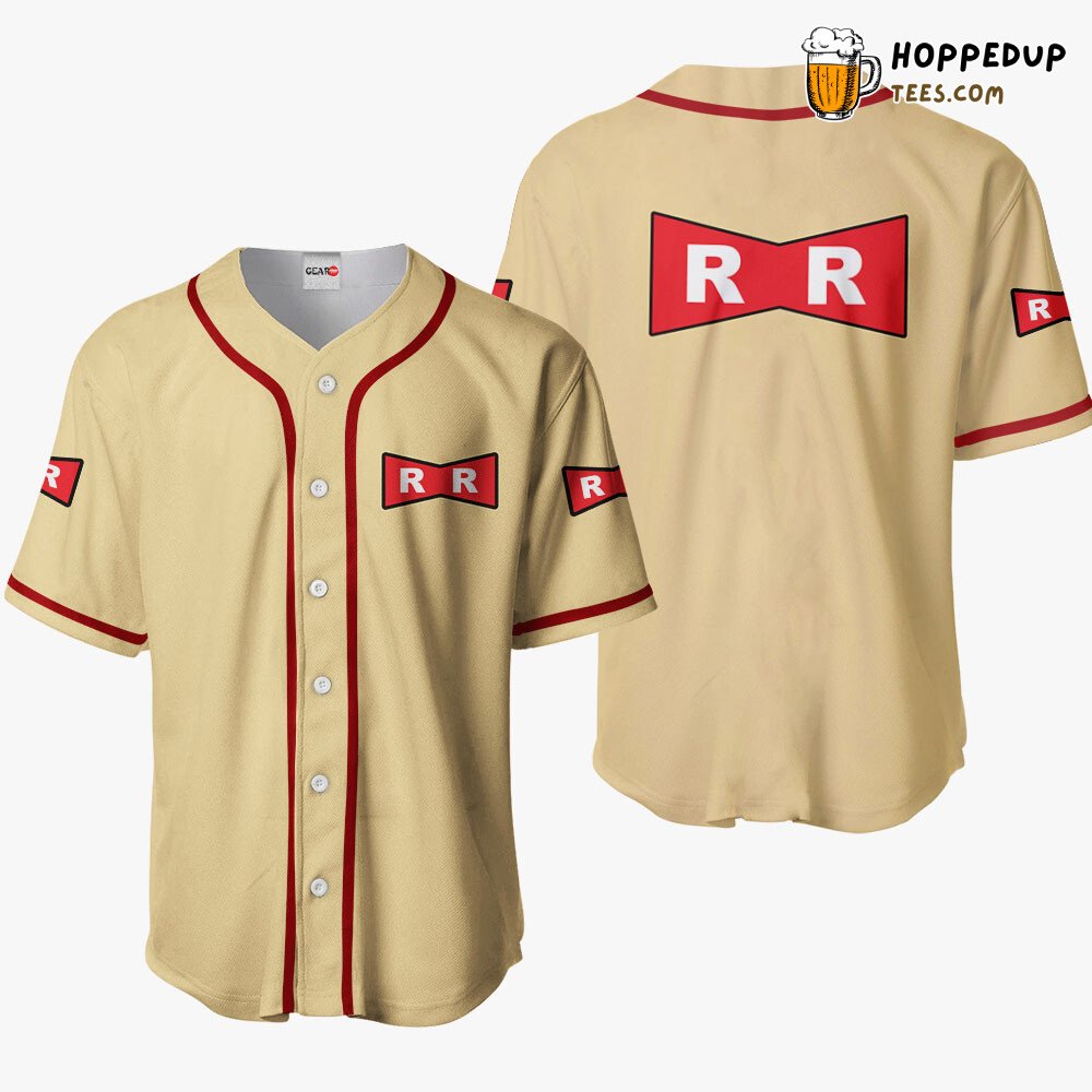 Red Ribbon Emblem Unique Baseball Jersey Collection Distinctive Design Red Ribbon Emblem Unique Baseball Jersey Collection Distinctive Design