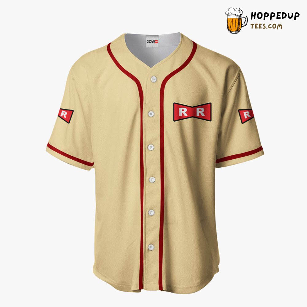 Red Ribbon Emblem Unique Baseball Jersey Collection Distinctive Design