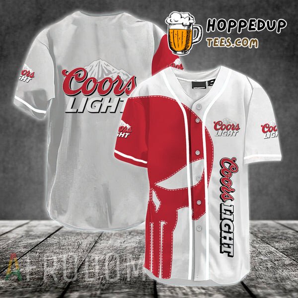 Red Skull Coors Light Design Distinct Baseball Jersey Unique Inspired Style
