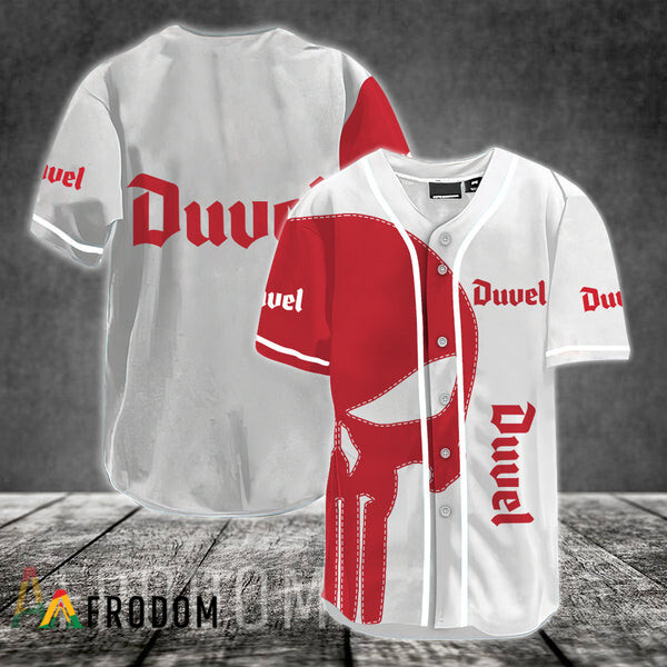 Red Skull Duvel Beer Baseball Jersey HU