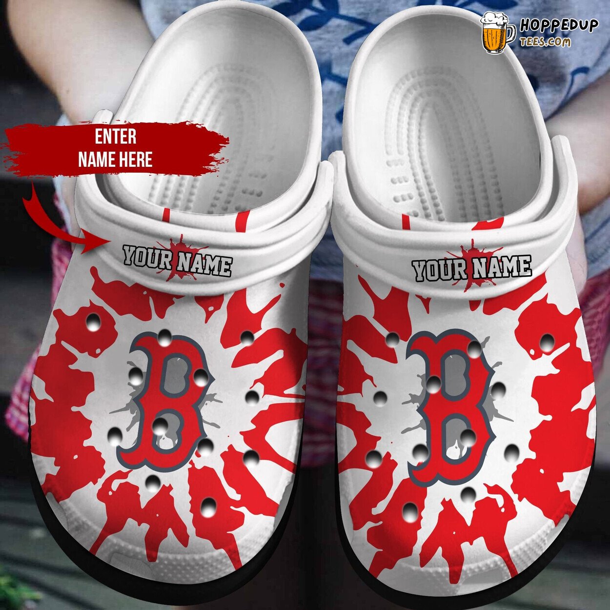 Red Themed Crocbland Clog Stylish Comfortable Unique Shoes Design