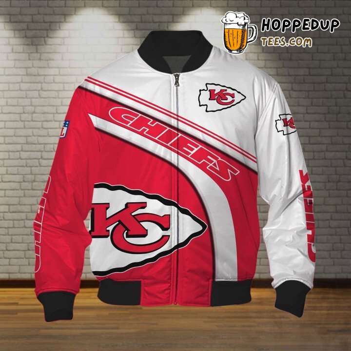 Red White NFL Kansas City Chiefs Iconic Bomber Jacket Series