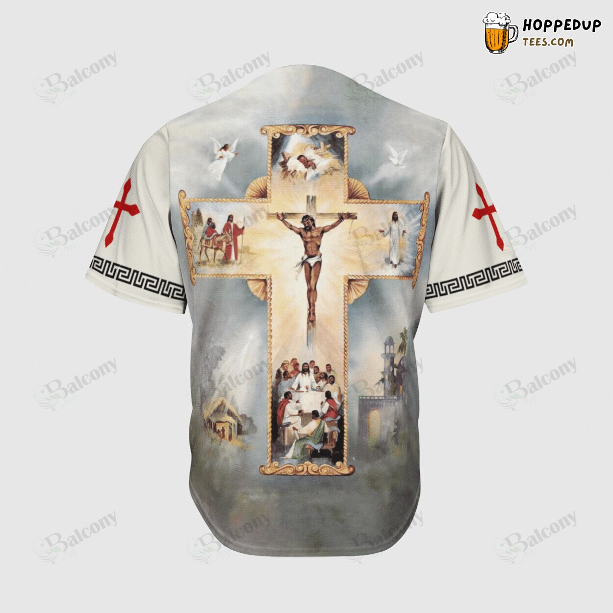 Redeeming Love Jesus Motif Baseball Jersey Inspirational Fit