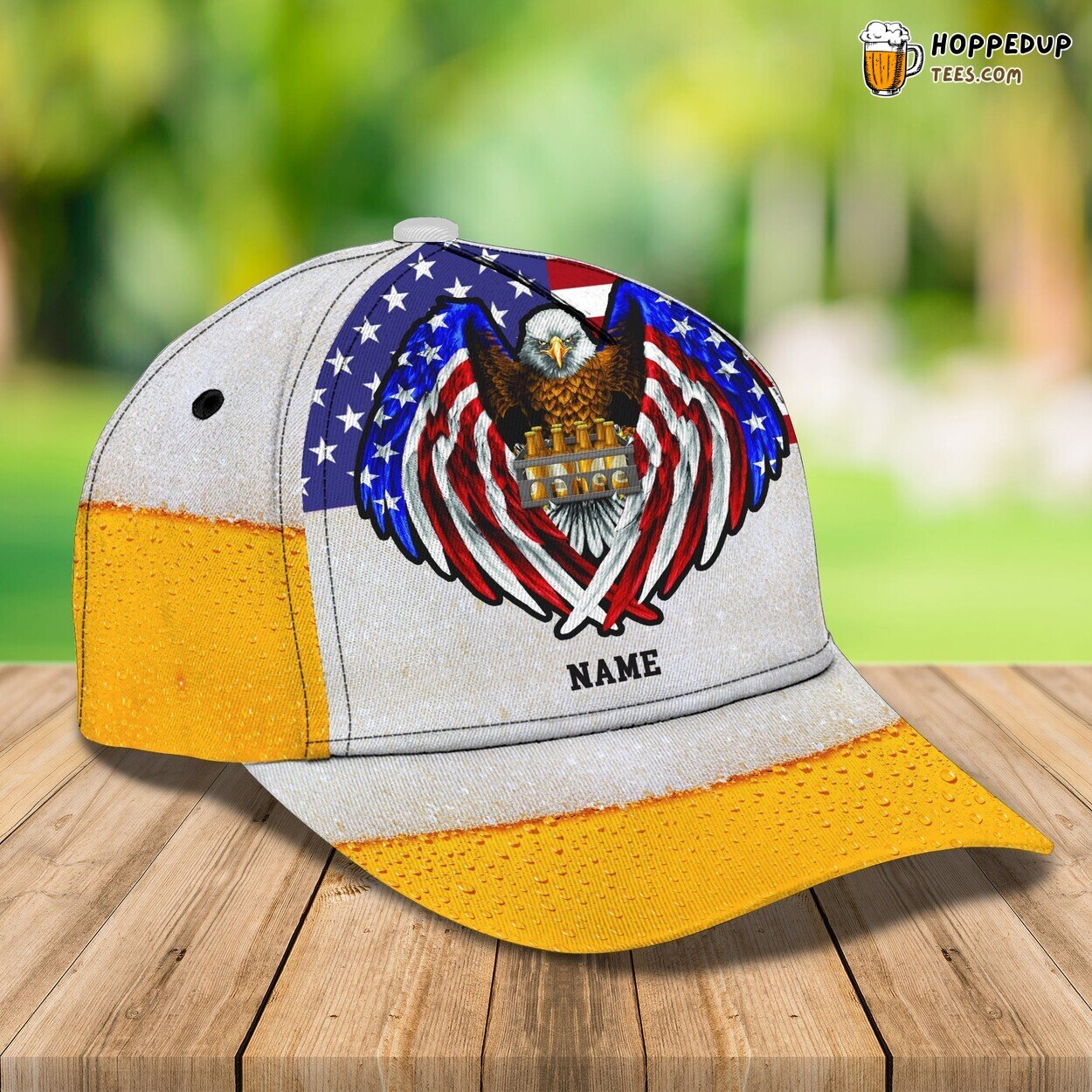 Refreshing Beer Meets Eagle 3D Classic Cap Personalized Name Unique Design