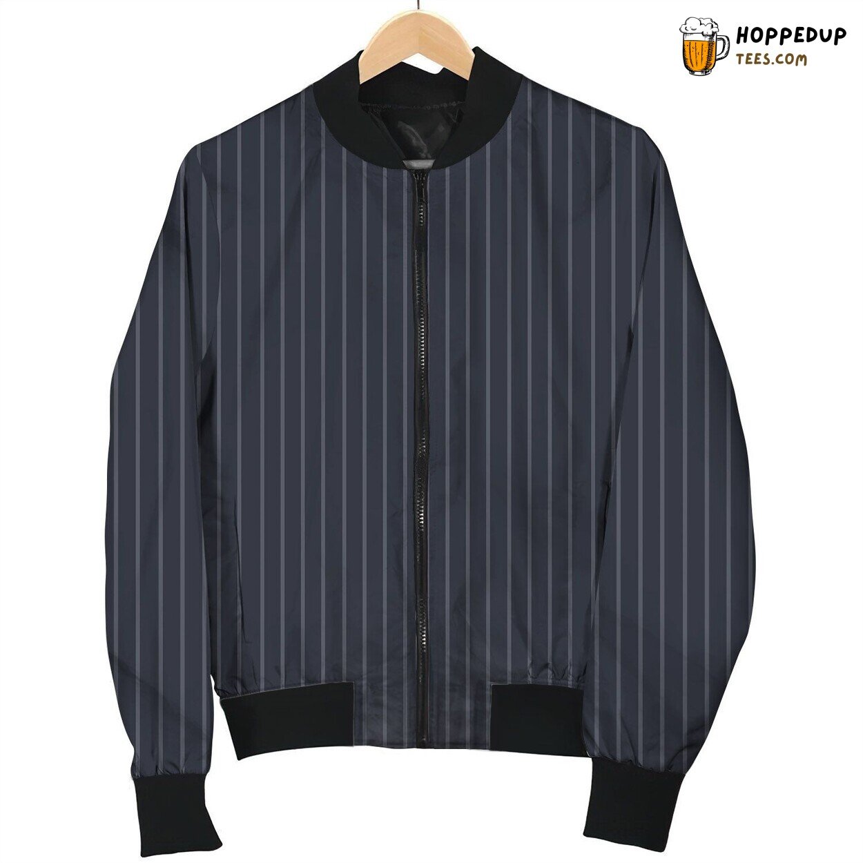 Regency Stripes Pattern Bomber Jacket