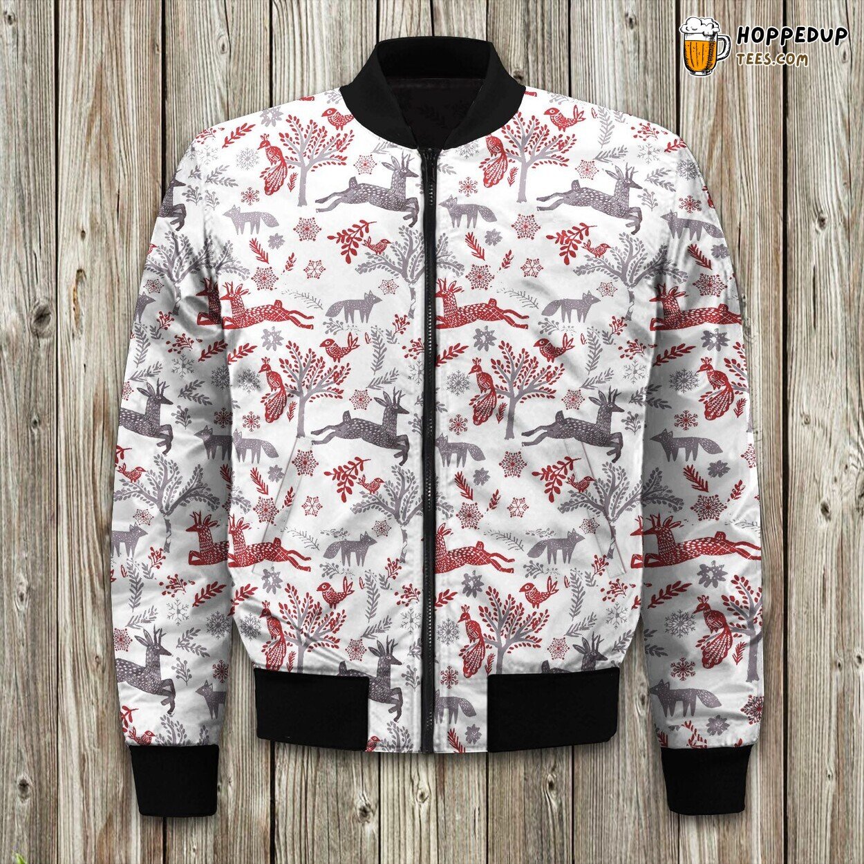 Reindeer Christmas Bomber Jacket