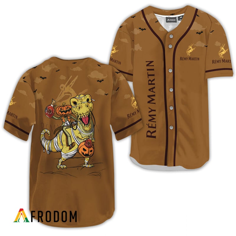 Remy Martin Beige Halloween Dinosaur Baseball Jersey HU