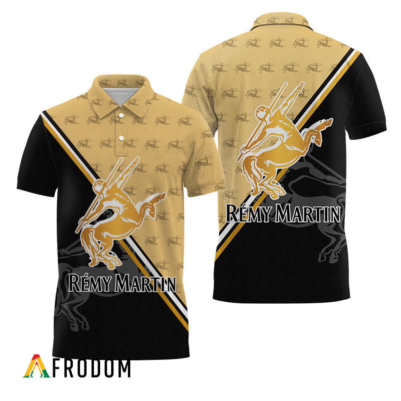 Remy Martin Black And Beige Diagonal Polo Shirt HU