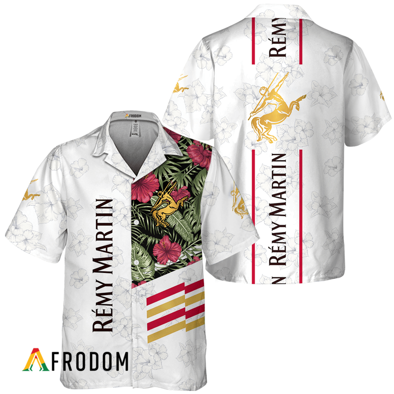 Remy Martin White Tropical Flower Hawaiian Shirt HU