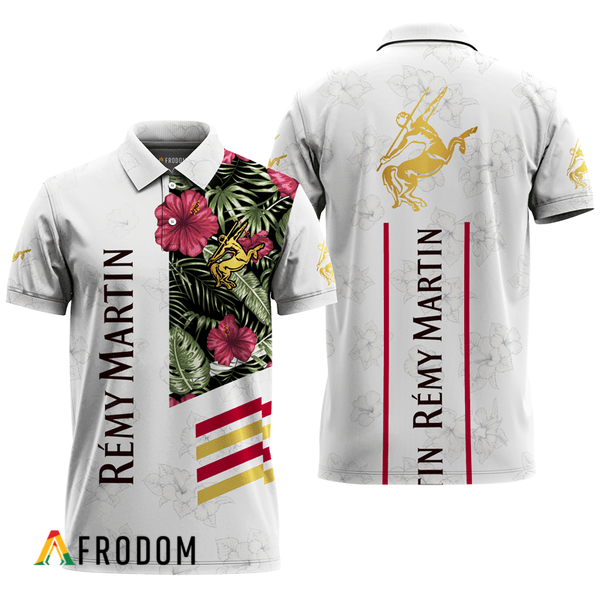 Remy Martin White Tropical Flower Polo Shirt HU