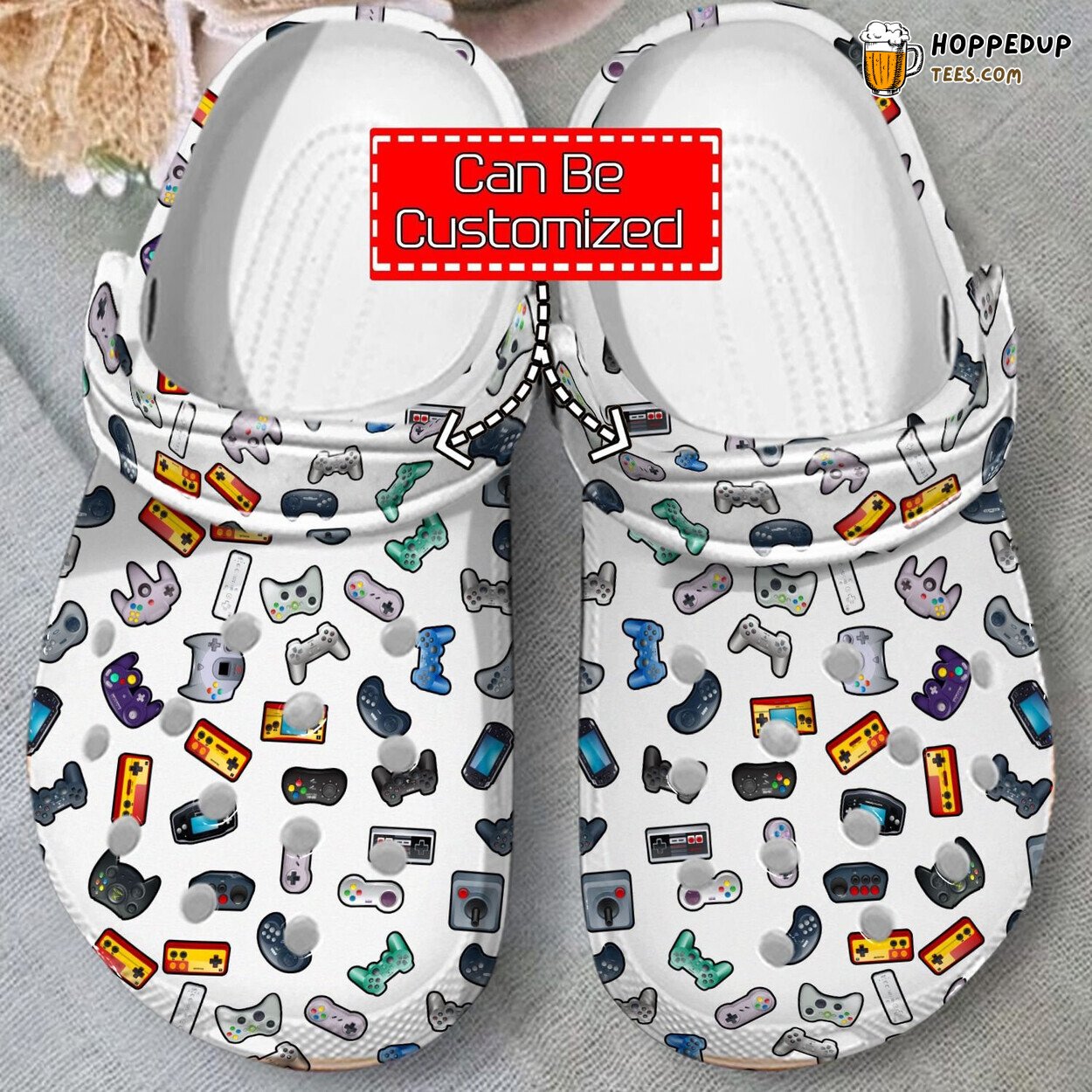 Retro Gamepad Collection Gamer Themed Comfortable Clogs Footwear