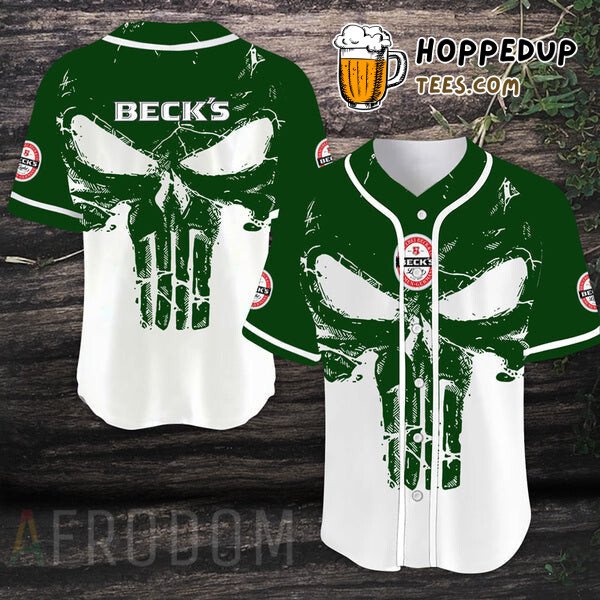 Retro Skull Beck’s Distinctive Baseball Jersey Unique Edition Design Style