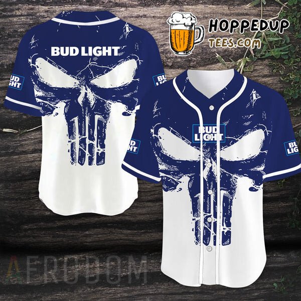 Retro Skull Bud Light Unique Edition Baseball Jersey Distinctive Design Style