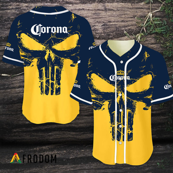 Retro Skull Corona Beer Baseball Jersey Classic HU