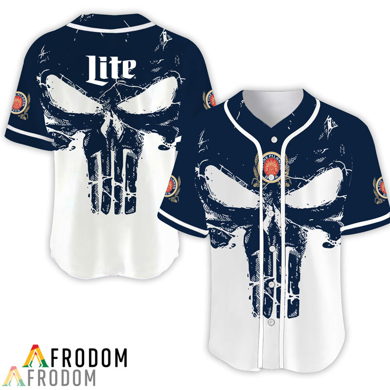 Retro Skull Miller Lite Baseball Jersey Classic HU