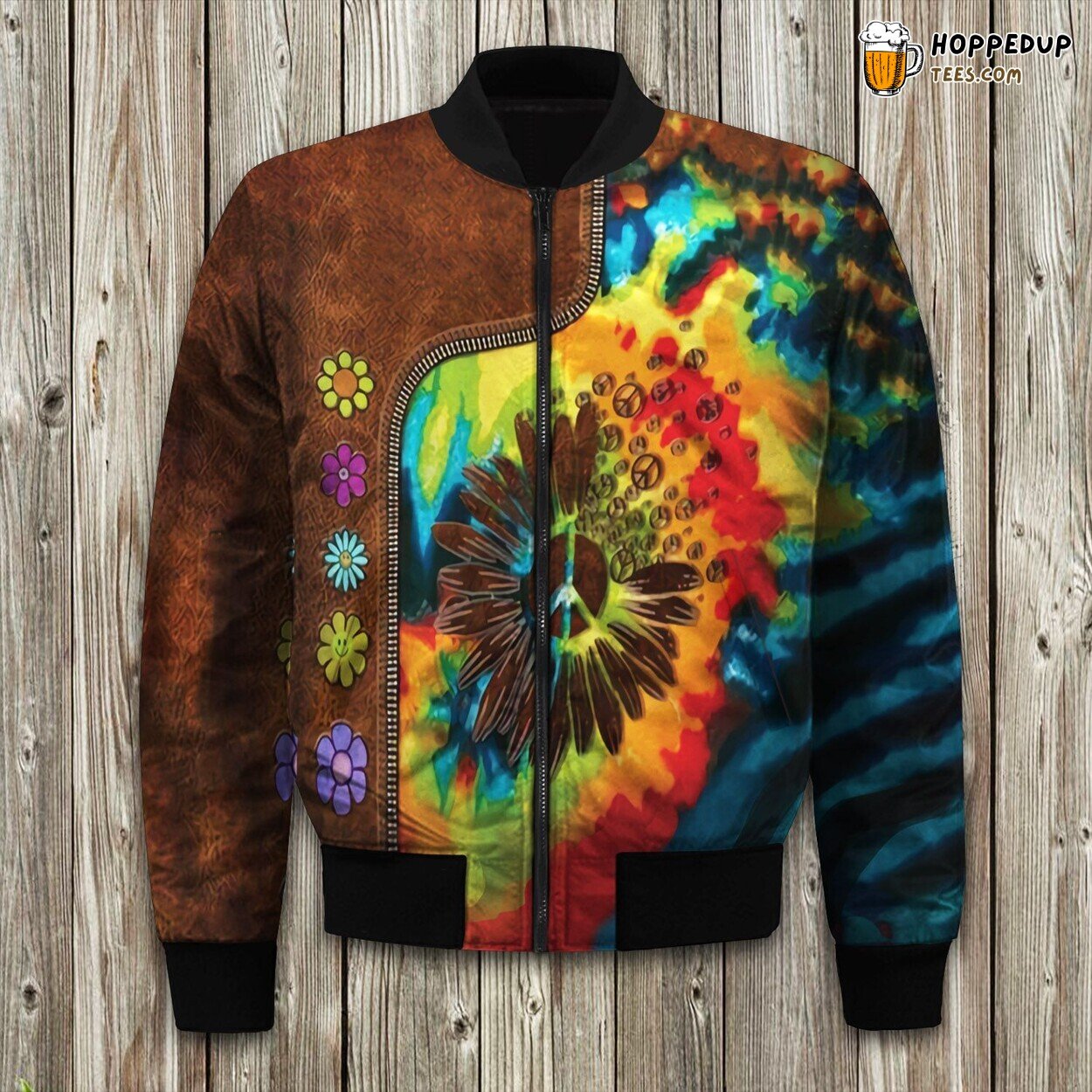 Retro Vibes Hippie Soul Bomber Winter Jacket Stylish Design Coat
