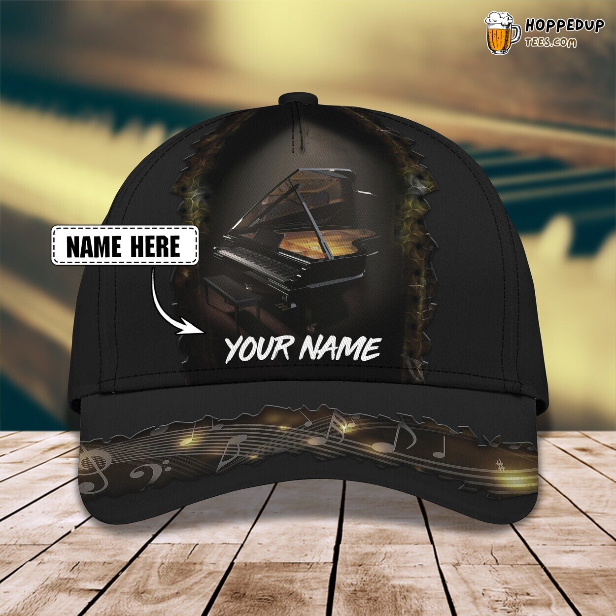 Revel in the Harmony of the Piano Personalized 3D Classic Cap Melody