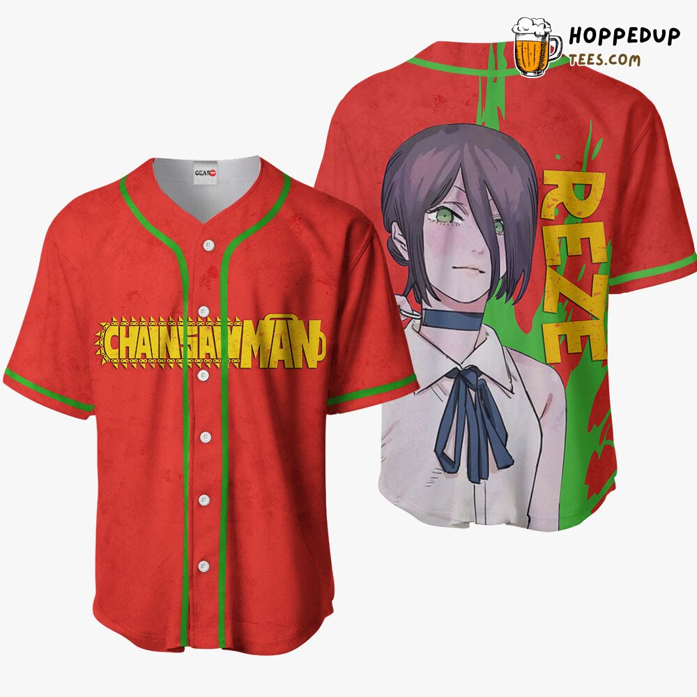 Reze Distinctive Anime Baseball Jersey Shirt Unique Exclusive Collection