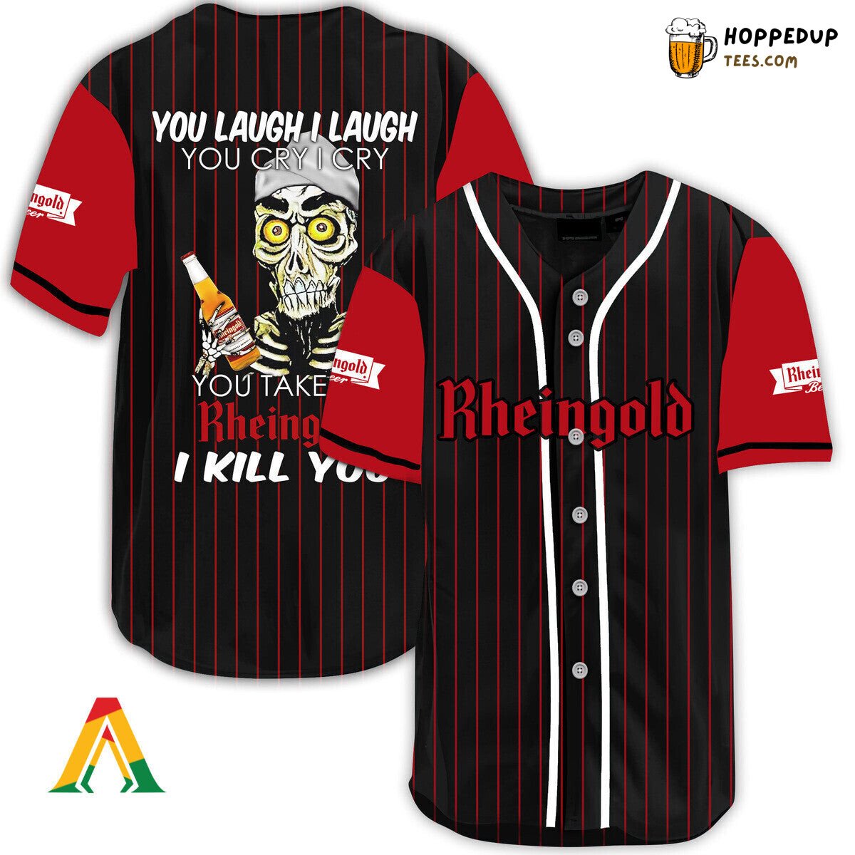 Rheingold Beer Defender Baseball Jersey Laugh Cry Unique Design Edition