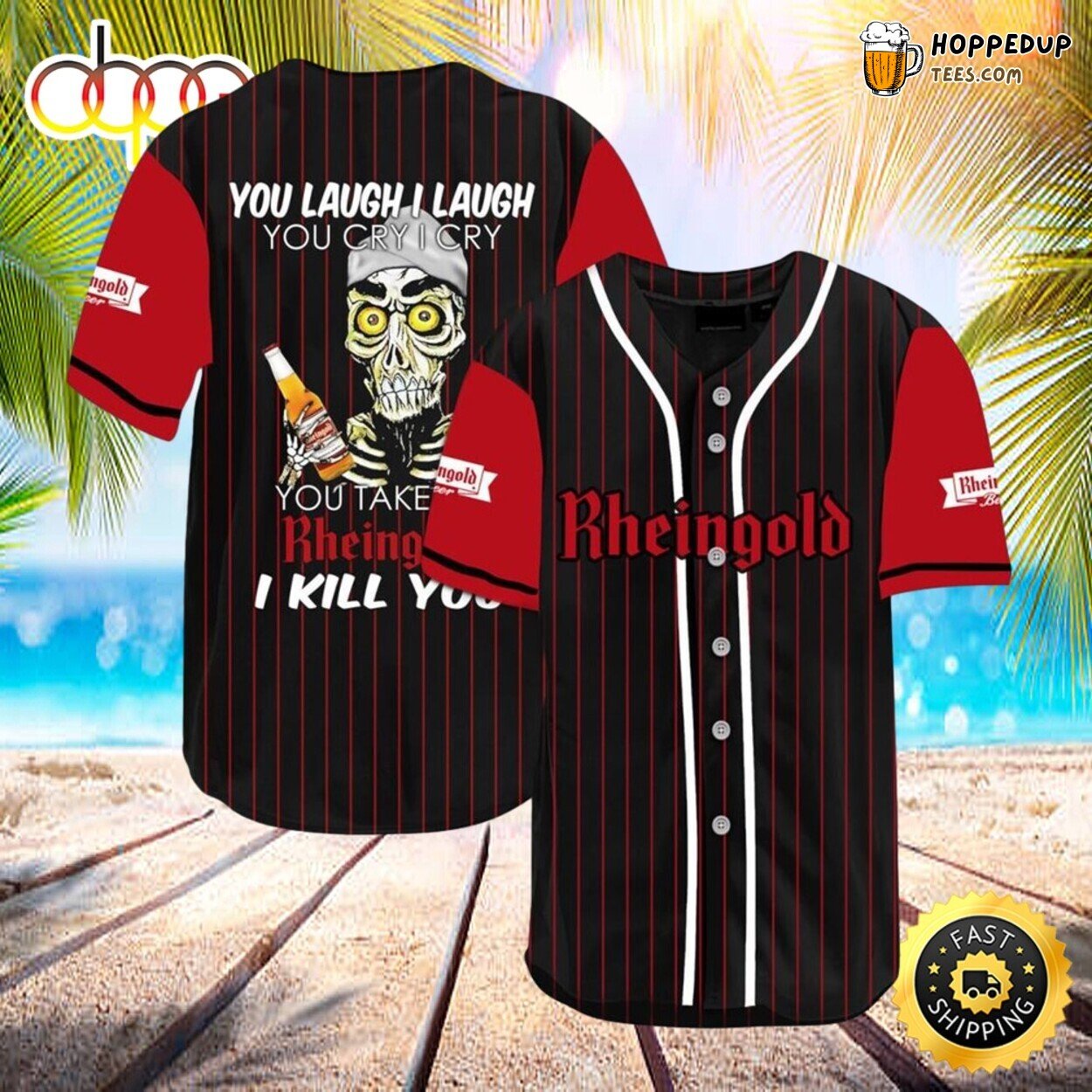 Rheingold Beer Halloween I Kill You Unique Design Baseball Jersey