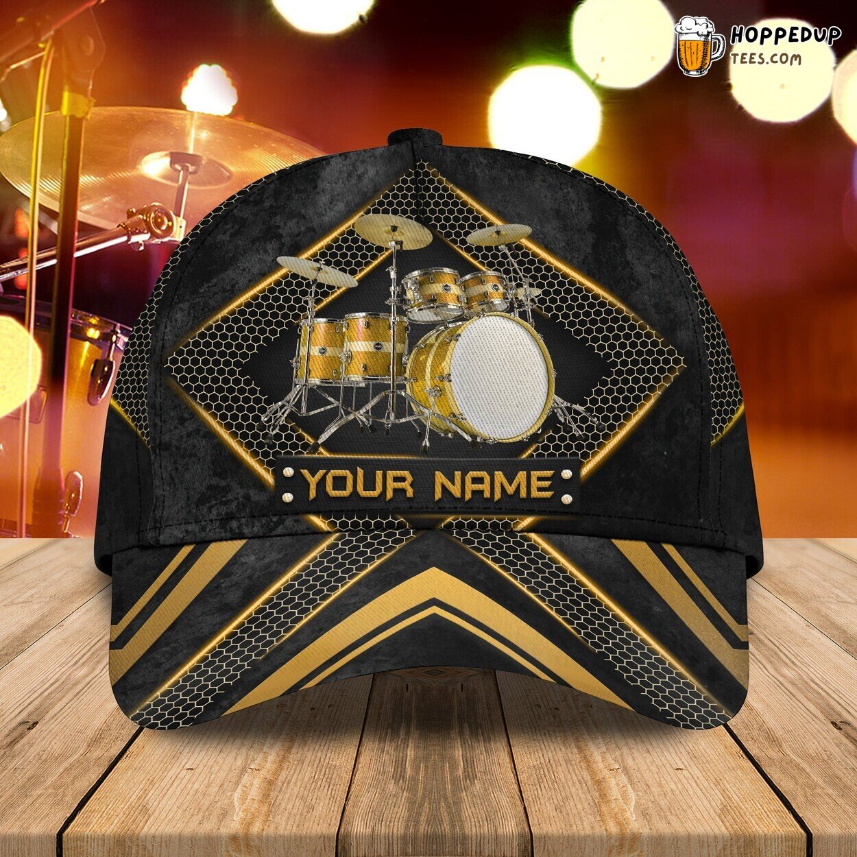 Rhythmic Beats Series 3D Classic Cap Drum Enthusiast Personalized Name Look