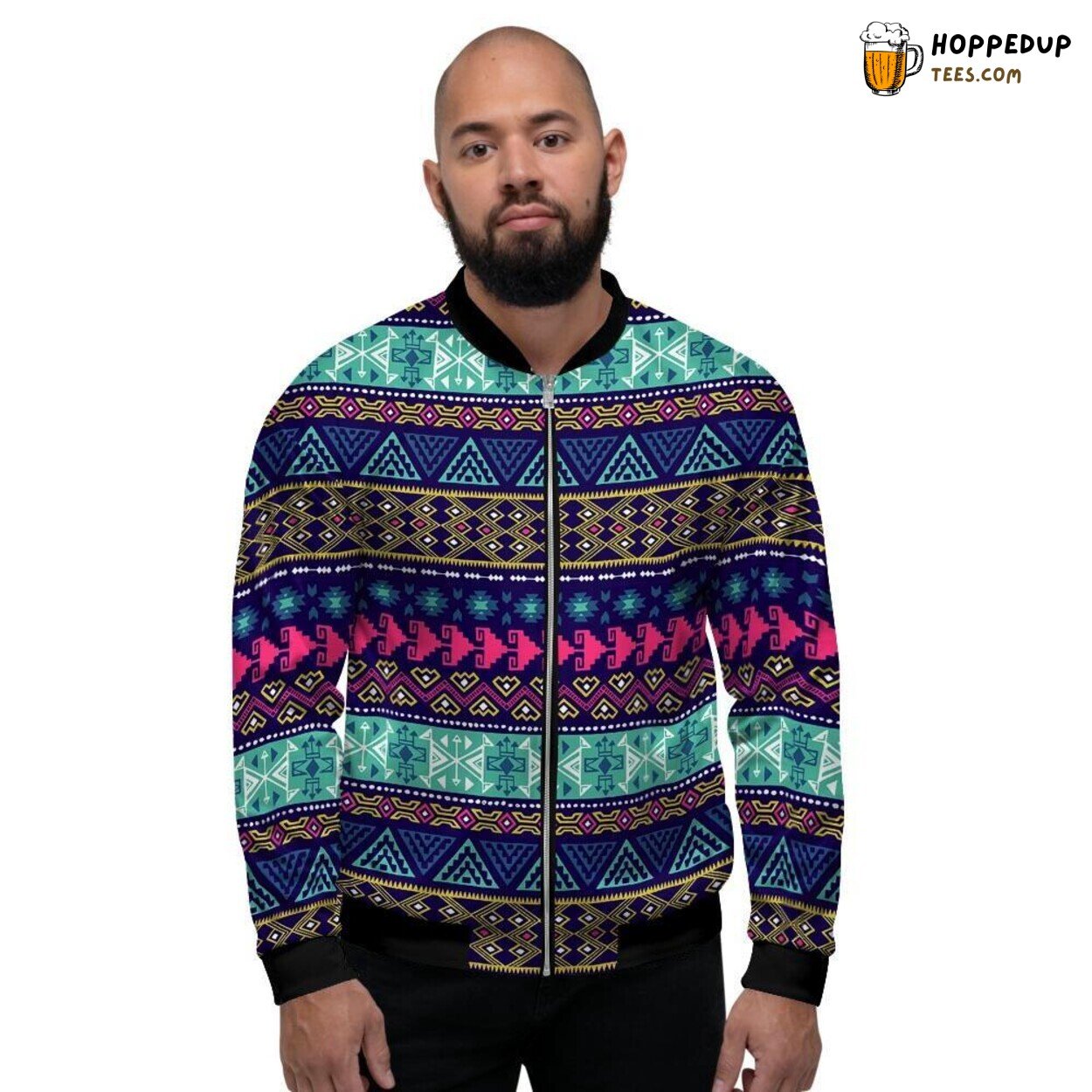 Rich Ethic Aztec Patterns Display Men’s Bomber Jacket Ancient Culture Revived Rich Ethic Aztec Patterns Display Men’s Bomber Jacket Ancient Culture Revived