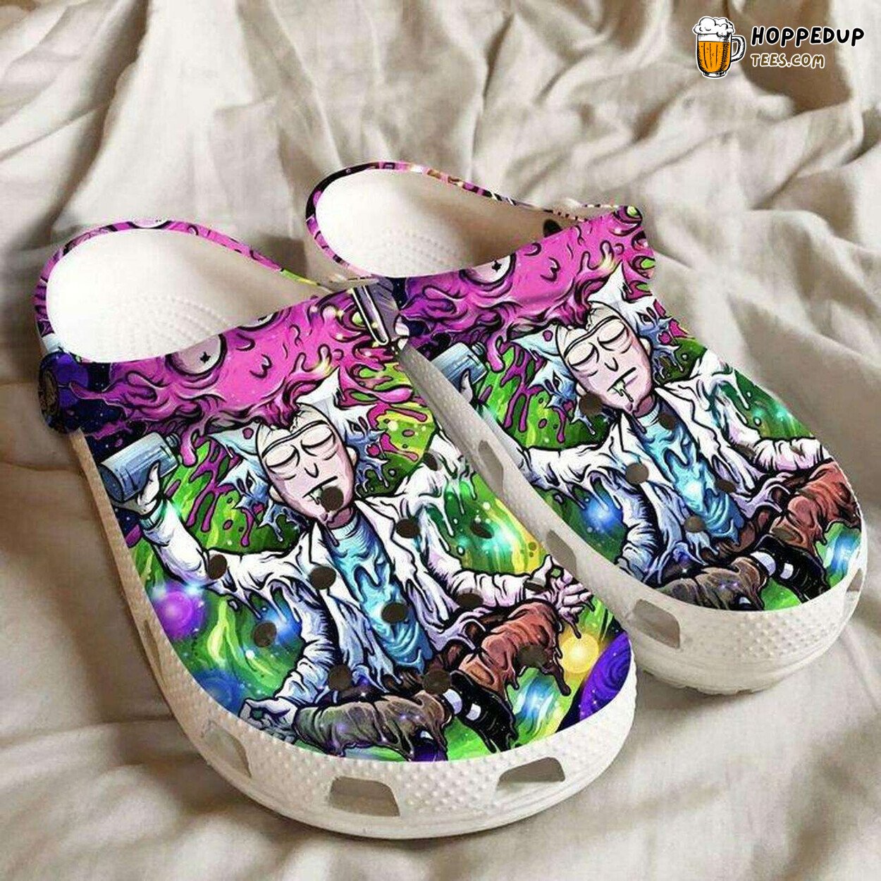 Rick And Morty Melted Wax Colorful Unique Comfortable Clogs