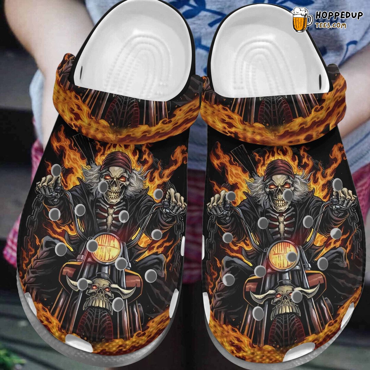 Riding Skeleton Skull Racing Ghost Fire Men Father Friends Gifts