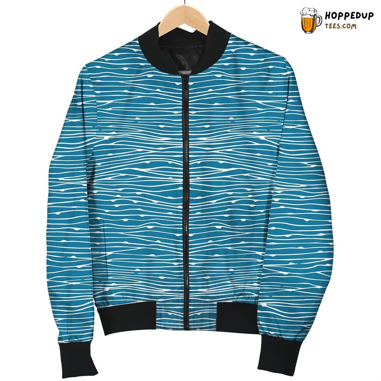 River Pattern Vector Art Bomber Jacket