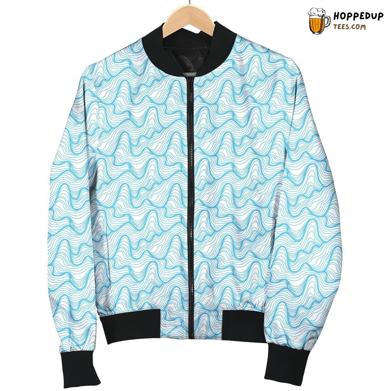 River Water Pattern Bomber Jacket