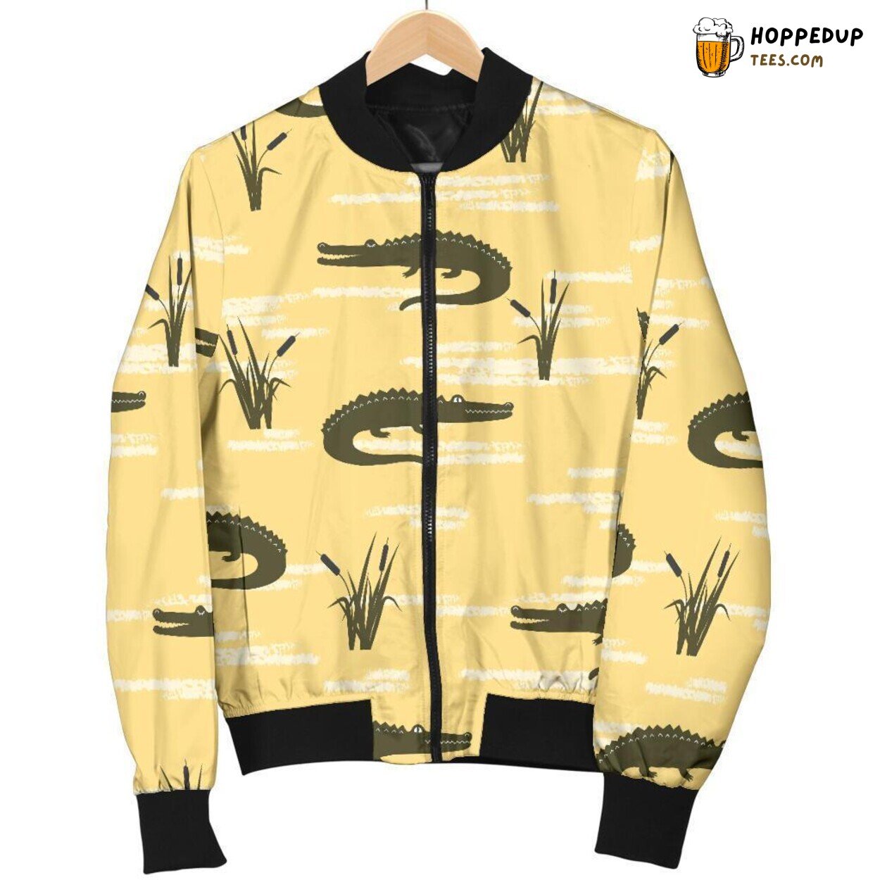 River’s Wild Crocodile Men’s Bomber Jacket Unique Pattern Design Essence River’s Wild Crocodile Men’s Bomber Jacket Unique Pattern Design Essence
