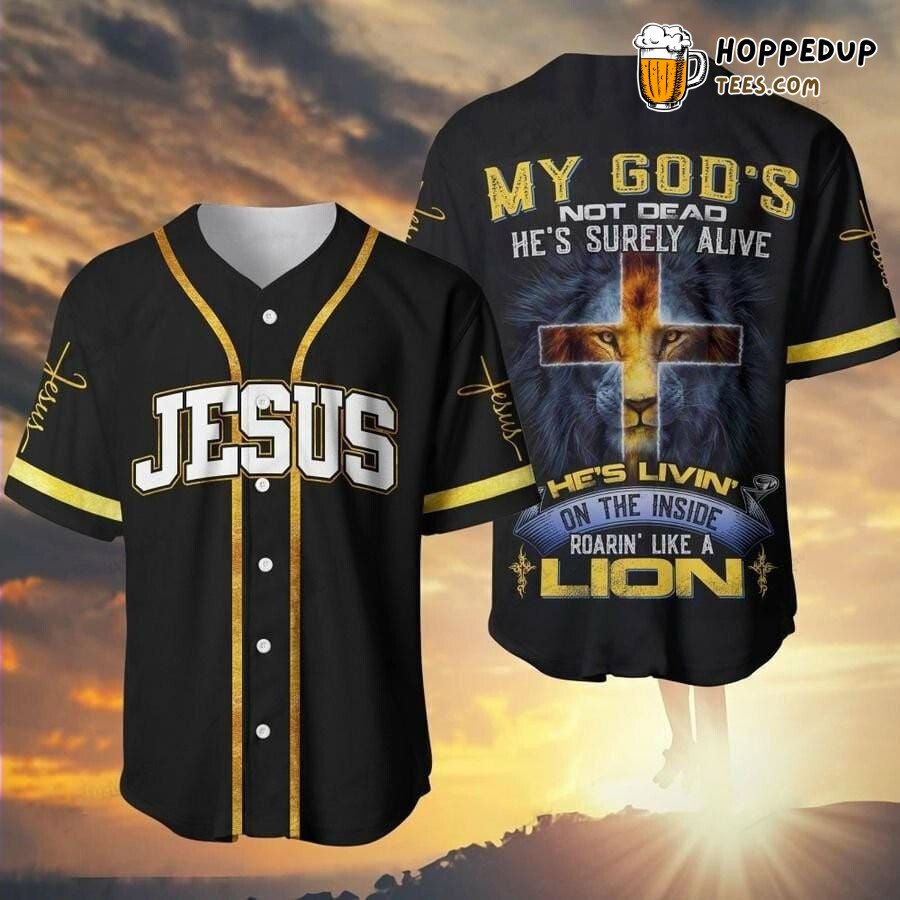 Roaring Lion Inspiration Jesus Inside Baseball Jersey Distinctive Design