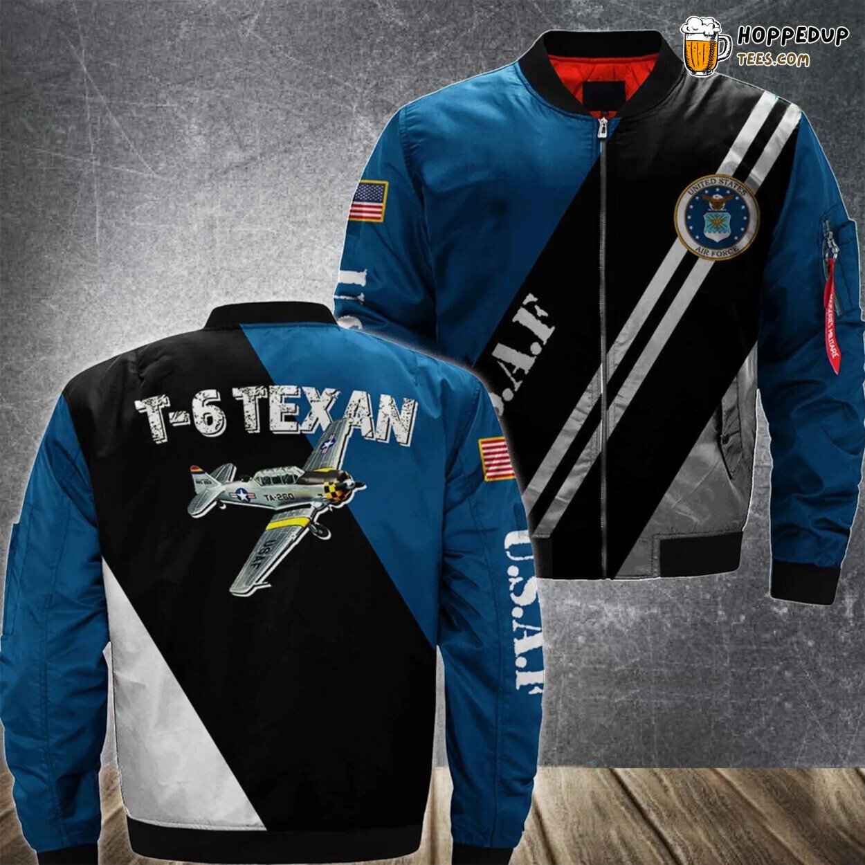 Robbins Base T 6 Texan Trainer Aircraft Air Force MA1 Bomber Jacket