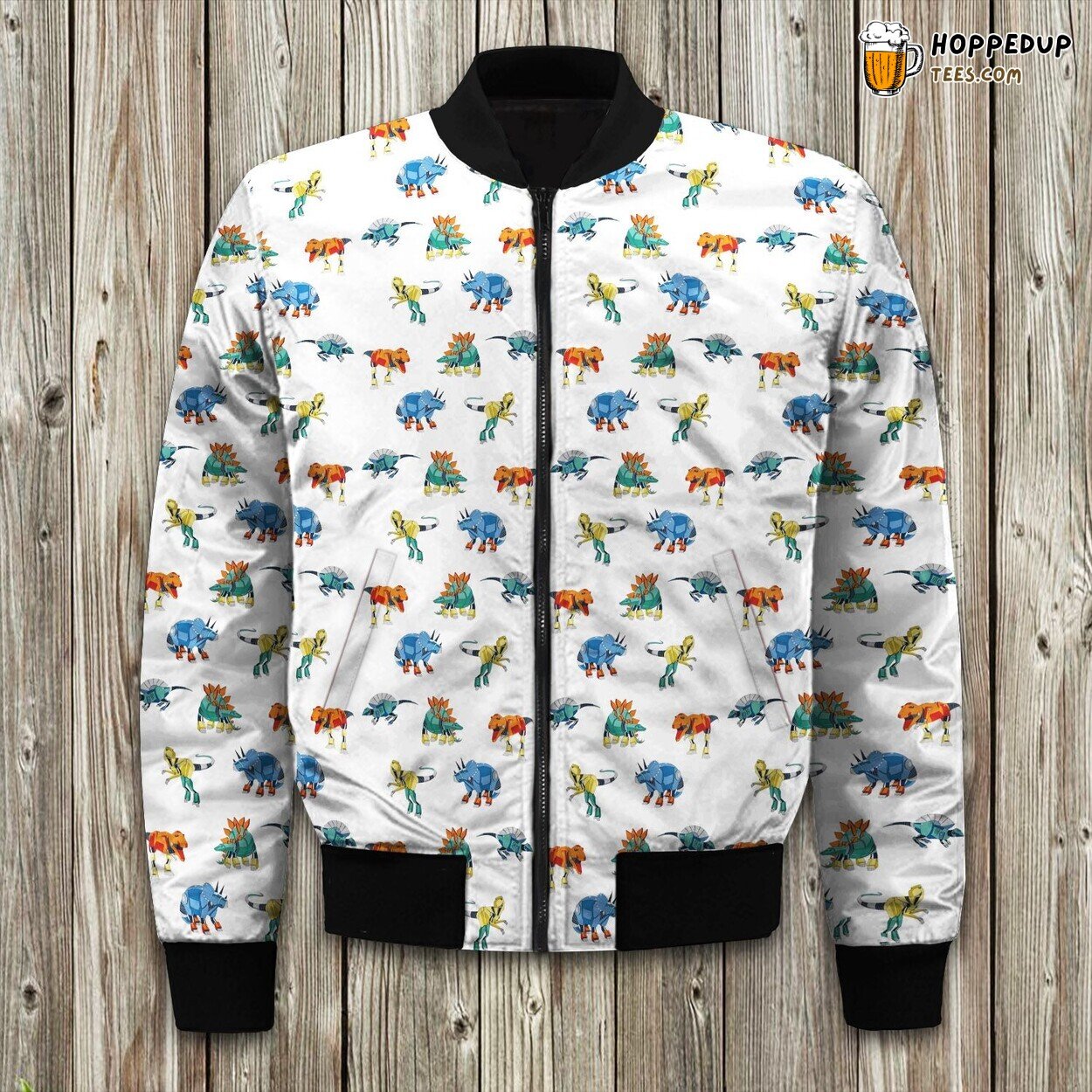 Robotic Adventure Robo Dino Theme Winter Bomber Jacket Future Fashion Look