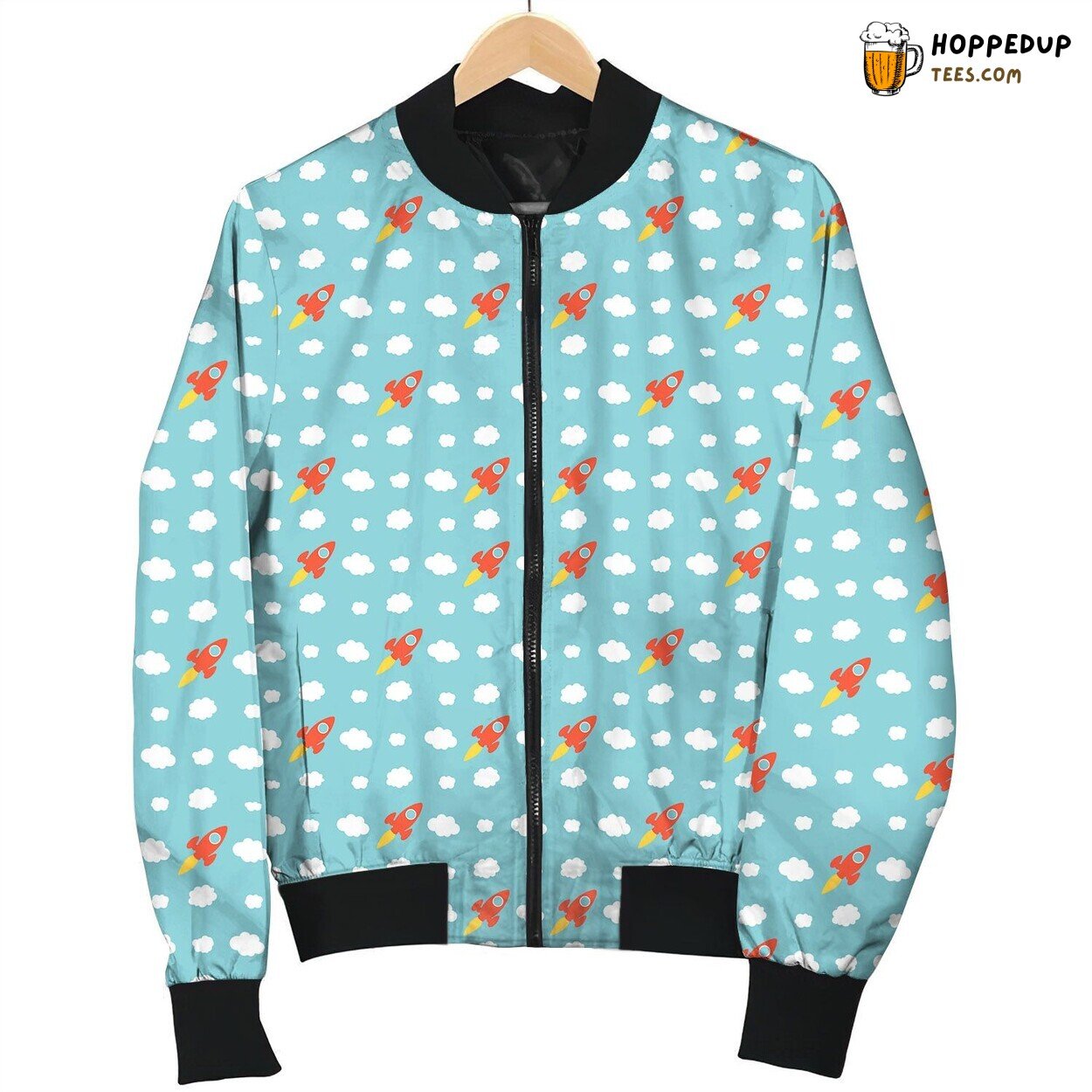 Rocket Astronauts Planets Bomber Jacket