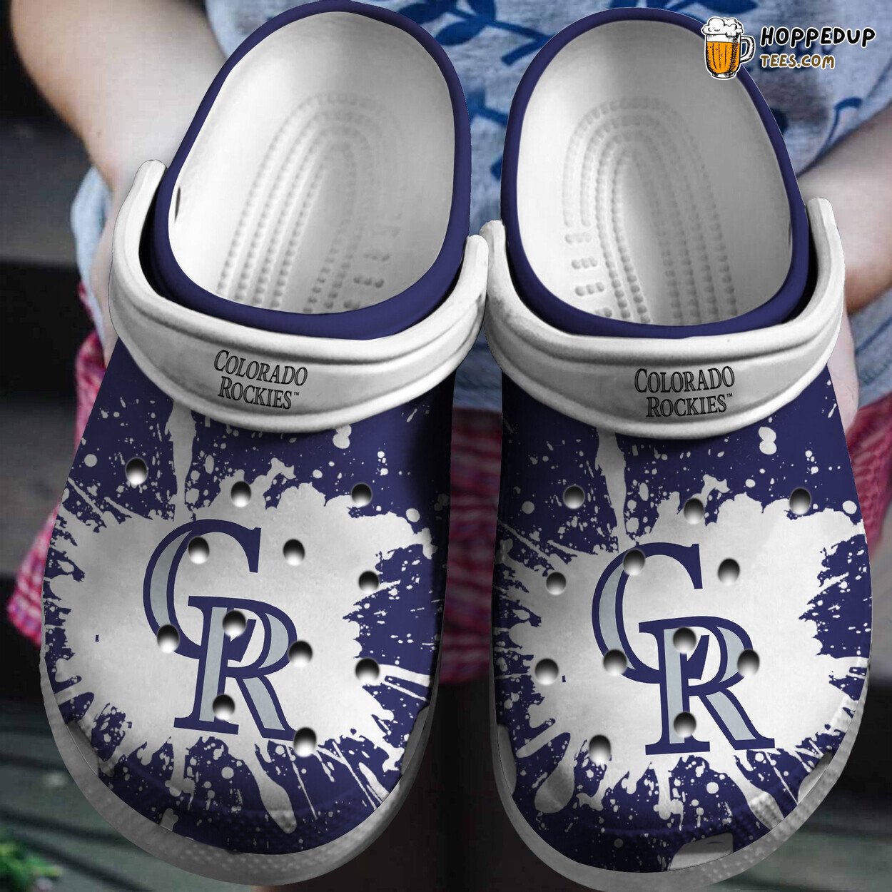 Rockies WhiteBlue Stylish Comfortable Unique Clog Shoesshoes