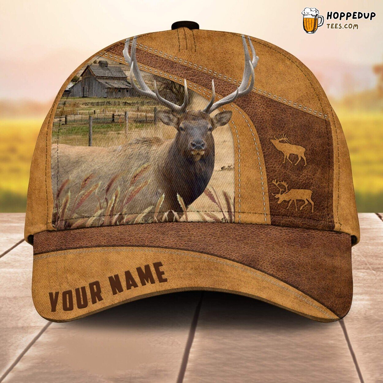 Rocky Mountain Bull Elk Retro Custom Baseball Cap Farm Lovers 3D Animal Print