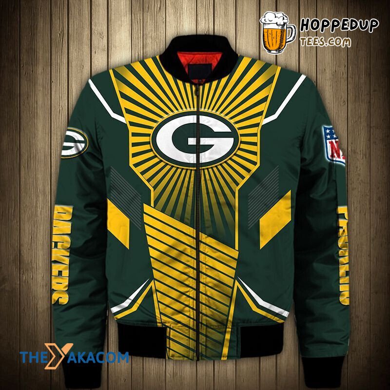 Rodgers G Logo Stripes Gift Bomber Jacket Christmas Outerwear Packers Team