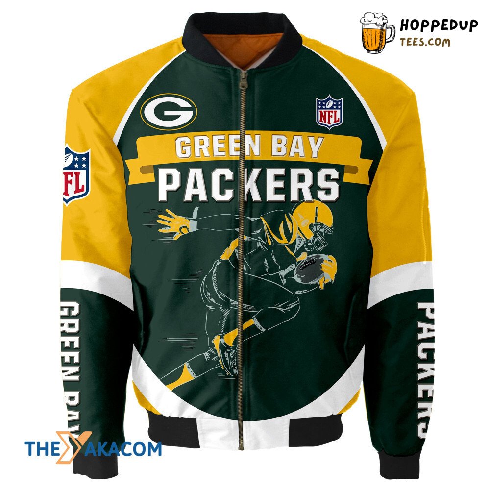 Rodgers Graphic Player Running Gift Bomber Jacket Christmas Outerwear Packers
