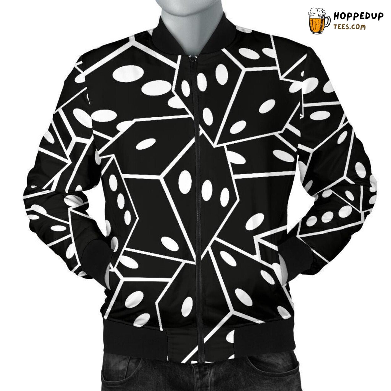 Rolling Casino Dice Men’s Bomber Jacket Unique Essence Pattern Display Art