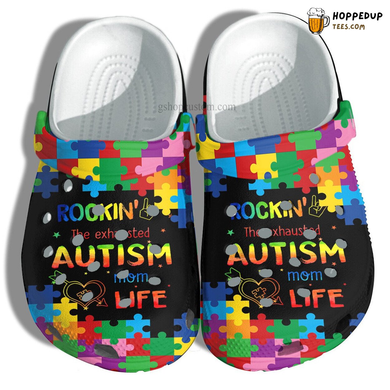 Rookin Autism Mom Life Theme Shoes Women Awareness Clogs Mother’s Day