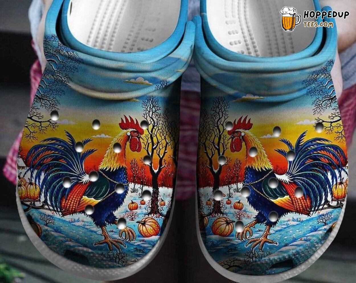 Rooster Themed Comfortable Stylish Unique Design Clog Shoes Gift