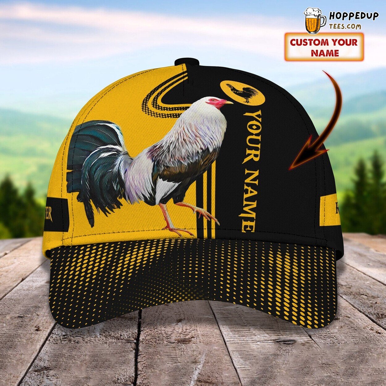 Rooster’s Elegance 3D Classic Cap Personalized Unique Name Design Trend