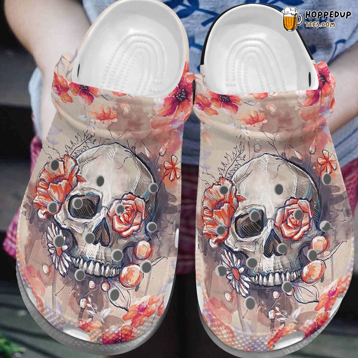 Roses Flower Classic Comfortable Stylish Unique Design Clogs Shoes