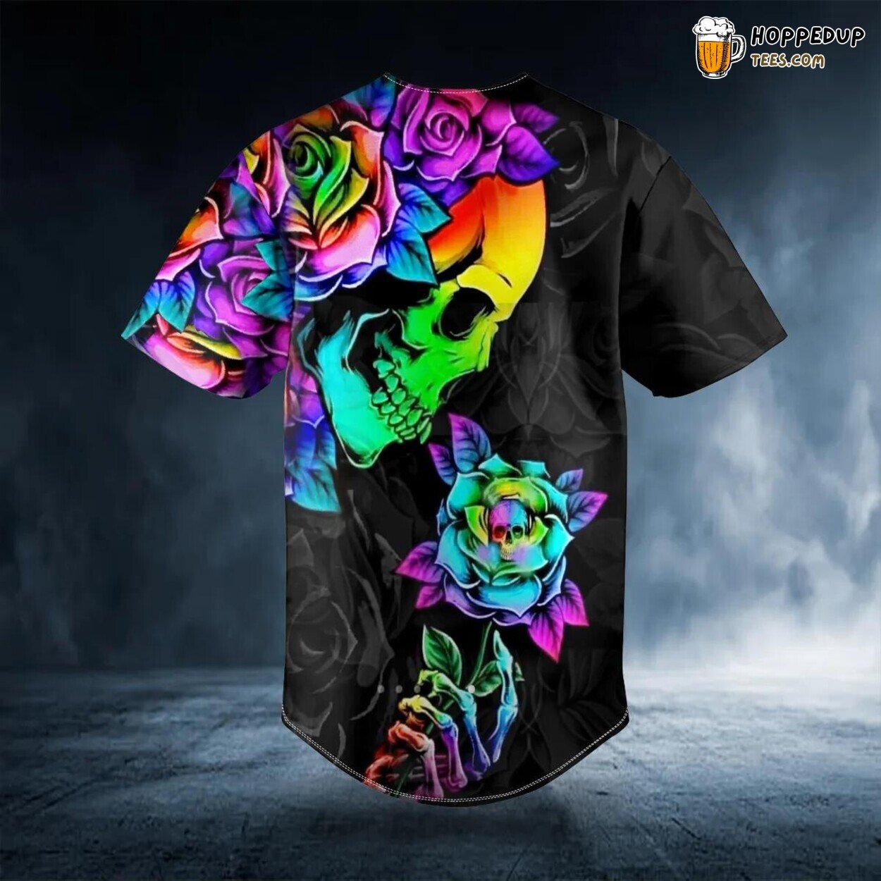 Roses Skull Fantasy Baseball Jersey Graphic Tees 3D Print Unique Design