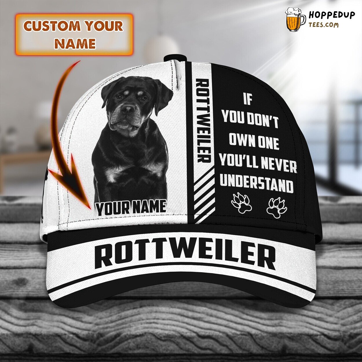 Rottweiler Lover’s Tribute 3D Classic Cap Personalized Unique Design Name